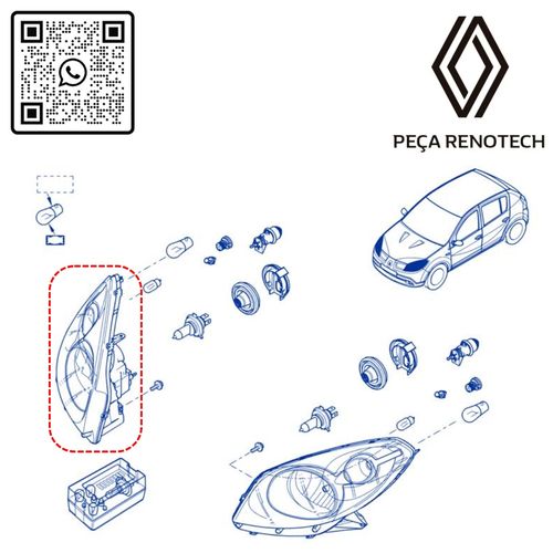 RN 400306 8200400306 LENTE DO FAROL DIR. SANDERO 08-11 - 4